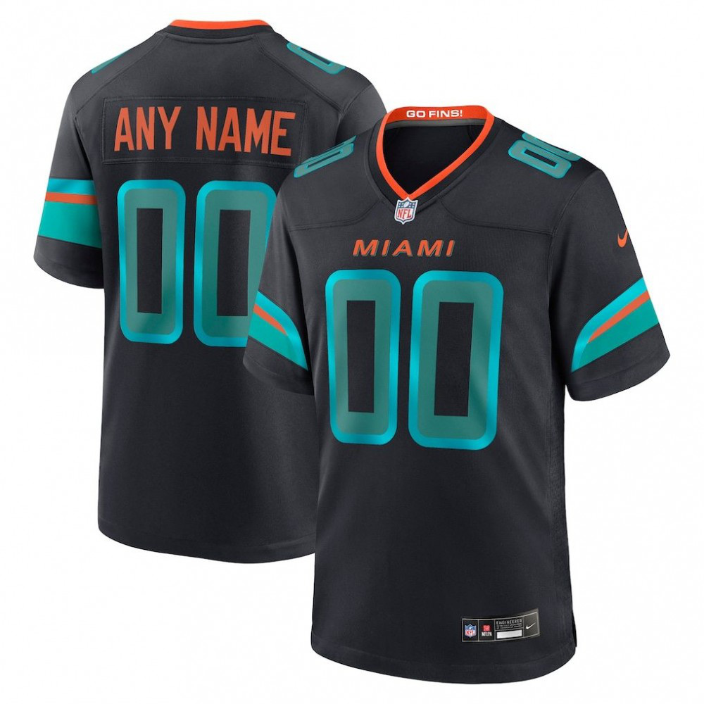 Men's Nike Pitch Blue Miami Dolphins 2025 Rivalries Collection Custom Game Jersey-GridironStore